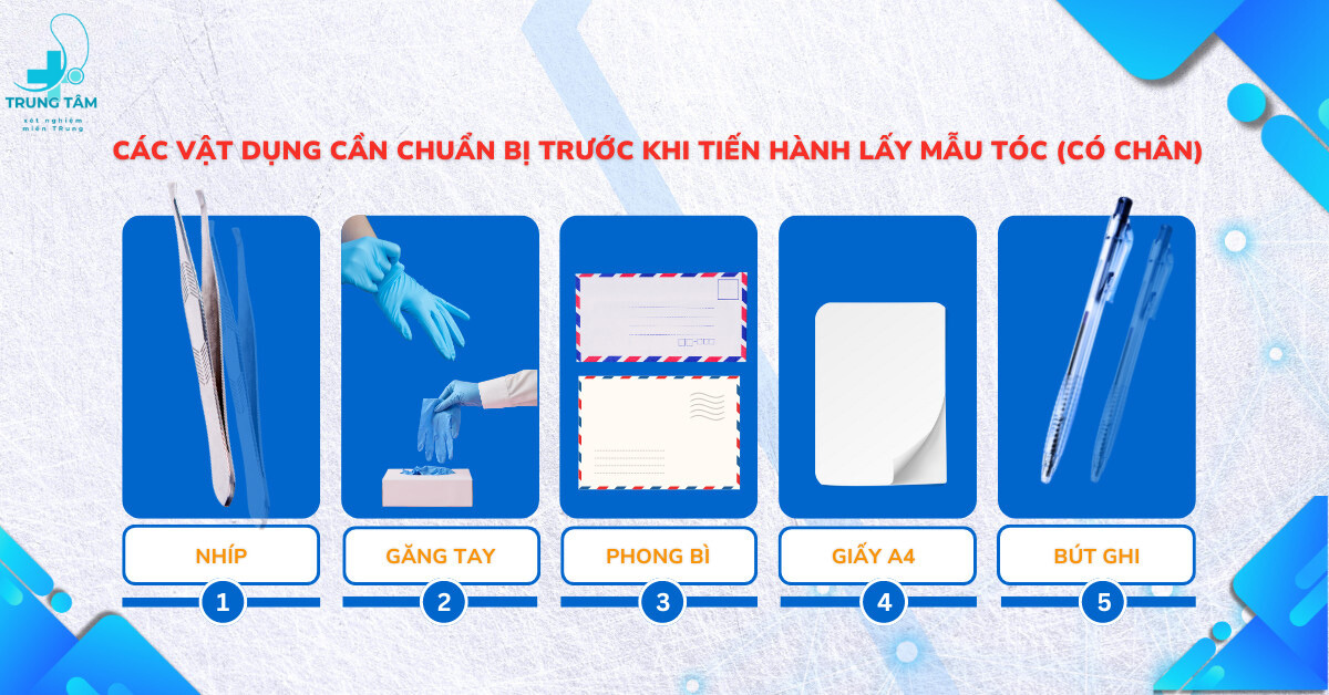 Các dụng cụ cần chuẩn bị trước khi lấy mẫu tóc